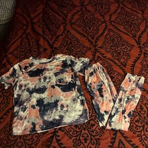 Womens Size Small Pink and Purple Tie-Dye Lounge Set No Brand